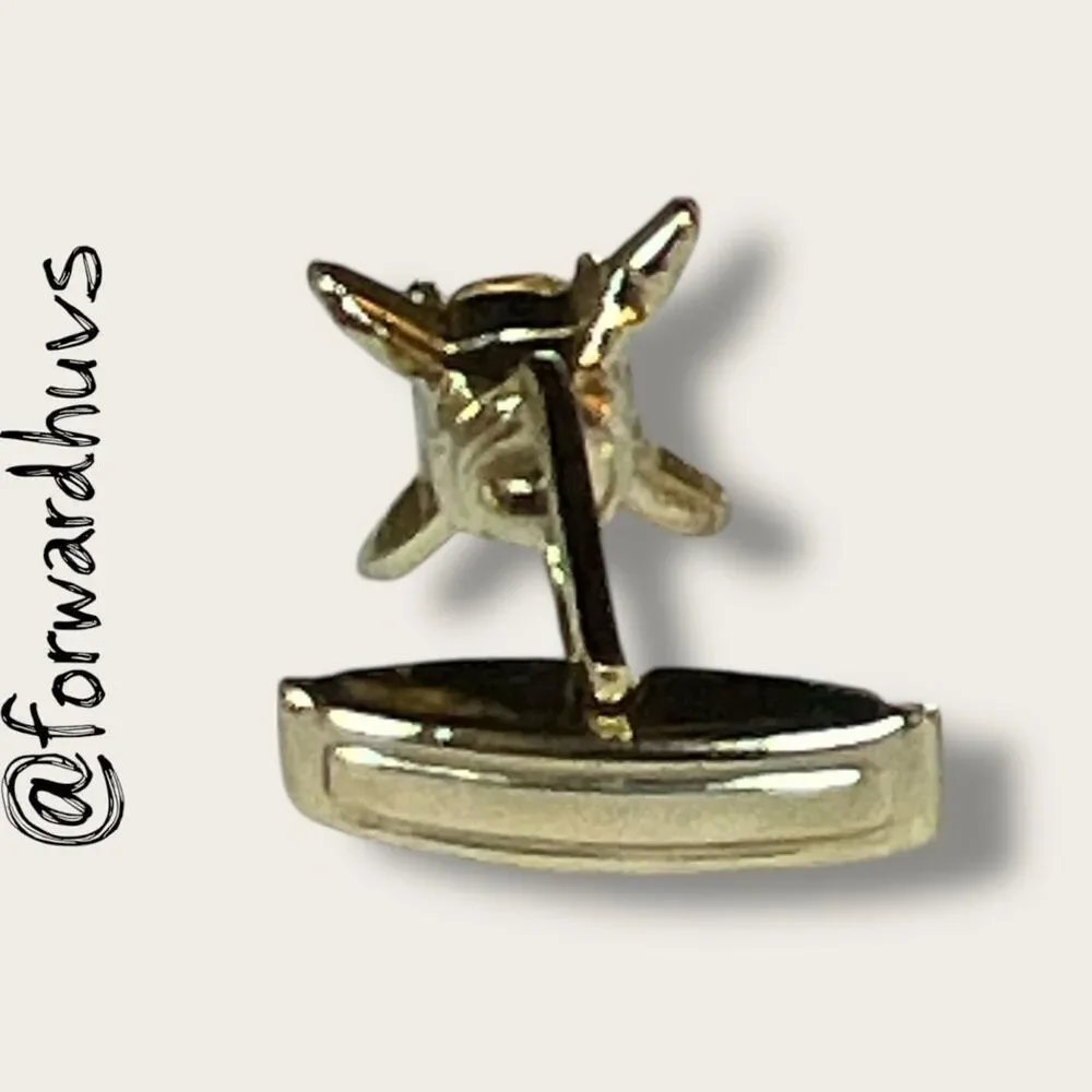 Gold Tone Vintage Cufflinks with Yellow Stones